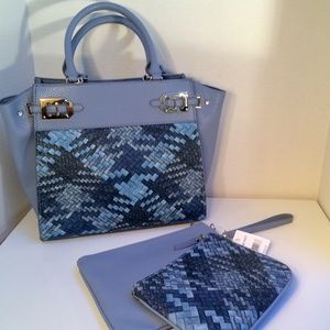 Nine West Blue Bag w/ Clutches